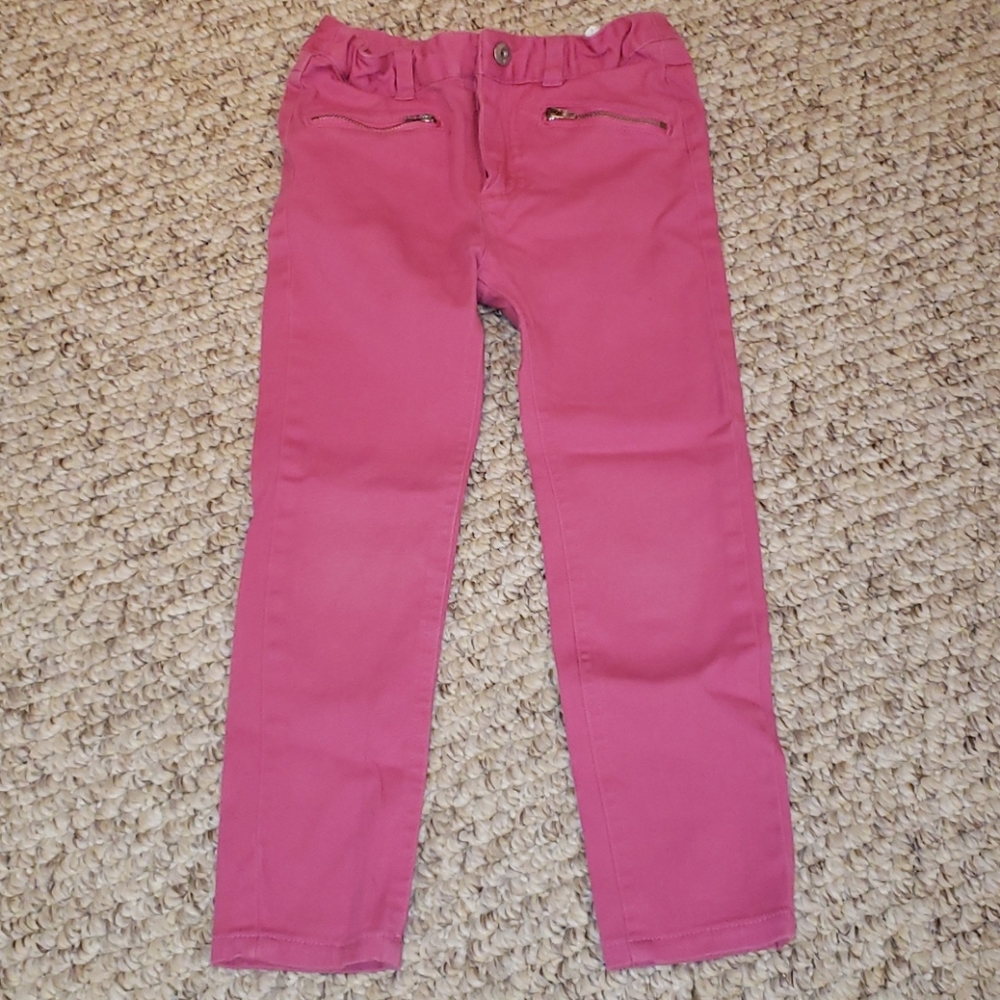 Pink stretchy jean bottoms, size 6